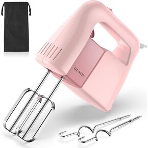 Large Electric Hand Mixer, 400W Baking Mixer Handheld Mixer with Newly Upgraded One-Button Eject Food Mixer, 304 Stainless Steel Beaters & Dough Hook, Turbo Boost /5 Speed