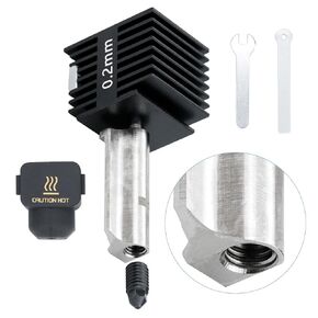 طابعة ثلاثية الأبعاد Bambu Lab Hotend a1 Mini Hotend 0.2 مم فوهة من الفولاذ المقوى رأس بثق نحاسي عالي الجودة قابل للإزالة 0.4 مم + 0.6 مم مع جوارب سيليكون لطابعة Bambu Labs ثلاثية الأبعاد