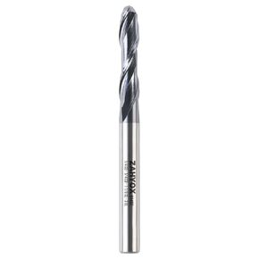 مطحنة نهاية أنف كروية مطلية بـ 4 Flutes TiAlN من ZahyoX، لقمة توجيه CNC لولبية من الكربيد الصلب، قطر 1/4 بوصة، نصف قطر 1/8 بوصة، ساق 1/4 بوصة، طول القطع 1-1/8 بوصة، الطول الإجمالي 3 بوصة، أداة طحن القاطع باستخدام الحاسب الآلي