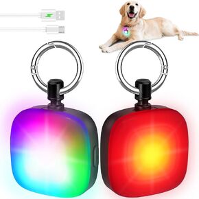 Dog Collar Light, 2 Packs 4 Modes Dog Collar Lights for Nighttime Clip on, High Capacity USB Rechargeable Dog Light, IP68 Waterproof Dog Light for Night Walking