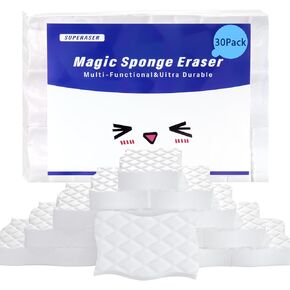 2X Density Magic Sponges Cleaning Eraser,30 Pack Melamine Sponge in Bulk, Multi-Functional Household Cleaning Kitchen Dish Sponge for Bathroom,Shoes,Floor,Bathtub,Sink,Furniture, Wall Cleaner