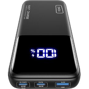 INIU Power Bank, 20000mAh 65W Ultra Compact USB C Laptop Portable Charger, PD QC Fast Charging 3-Output External Battery Pack for Laptop MacBook iPad Tablet Steam Deck iPhone 15 14 13 Pro Samsung S22