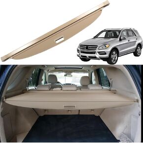 Cargo Cover for Mercedes Benz ML 2015 2014 2013 2012 GLE 2016 2017 2018 2019 Trunk Cover without Any Gap Rear Trunk Security Cover Shielding Shade Car Accessory, Black