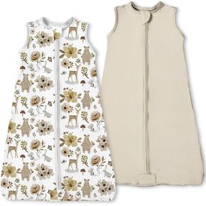 Toddler Sleep Sack 0.5 TOG, Wearable Blanket Baby Sleeping Bag 2t-4t with 2-way Safe Zipper, Ultra Soft All Season Sleepsacks, Giraffe Lamb, 2 Pack
