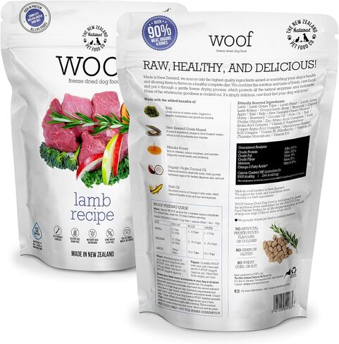 طعام الكلاب المجفف بالتجميد من WOOF - وصفة الماعز البرية، عالية البروتين، تستخدم كنظام غذائي كامل، أو أطعمة علوية للكلاب، أو كخلاط، أو كمكافآت للكلاب، في جميع مراحل الحياة، 2.2 رطل in Saudi Arabia