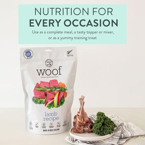 طعام الكلاب المجفف بالتجميد من WOOF - وصفة الماعز البرية، عالية البروتين، تستخدم كنظام غذائي كامل، أو أطعمة علوية للكلاب، أو كخلاط، أو كمكافآت للكلاب، في جميع مراحل الحياة، 2.2 رطل in Saudi Arabia