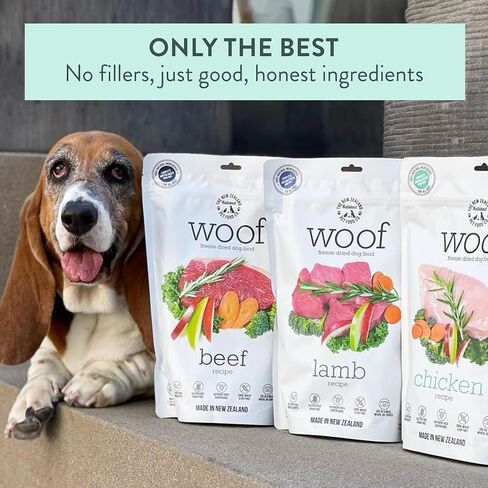 طعام الكلاب المجفف بالتجميد من WOOF - وصفة الماعز البرية، عالية البروتين، تستخدم كنظام غذائي كامل، أو أطعمة علوية للكلاب، أو كخلاط، أو كمكافآت للكلاب، في جميع مراحل الحياة، 2.2 رطل in Saudi Arabia