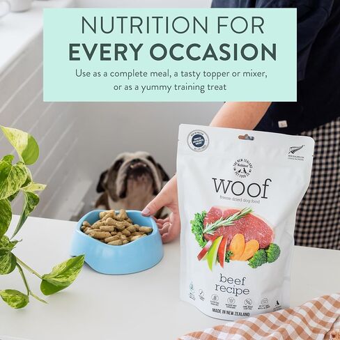 طعام الكلاب المجفف بالتجميد من WOOF - وصفة الماعز البرية، عالية البروتين، تستخدم كنظام غذائي كامل، أو أطعمة علوية للكلاب، أو كخلاط، أو كمكافآت للكلاب، في جميع مراحل الحياة، 2.2 رطل in Saudi Arabia