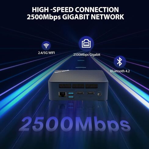 كمبيوتر ألعاب صغير P1، AMD Ryzen 7 5700U (8C/16T، حتى 4.3 جيجاهرتز)، كمبيوتر صغير DDR4 32 جيجابايت رام 1 تيرابايت NVMe SSD، Micro PC يدعم لعبة PS3 من RPCS3 4K@60 هرتز شاشة ثلاثية/BT5.2/WiFi 6E/2.5 جي لان in Kuwait