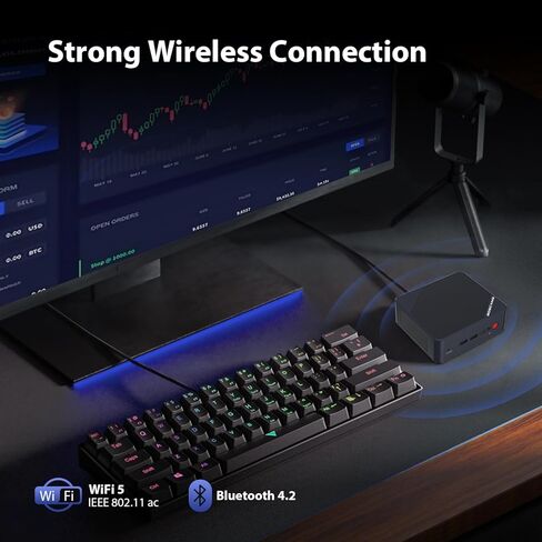 كمبيوتر ألعاب صغير P1، AMD Ryzen 7 5700U (8C/16T، حتى 4.3 جيجاهرتز)، كمبيوتر صغير DDR4 32 جيجابايت رام 1 تيرابايت NVMe SSD، Micro PC يدعم لعبة PS3 من RPCS3 4K@60 هرتز شاشة ثلاثية/BT5.2/WiFi 6E/2.5 جي لان in Kuwait