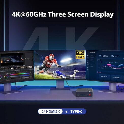 كمبيوتر ألعاب صغير P1، AMD Ryzen 7 5700U (8C/16T، حتى 4.3 جيجاهرتز)، كمبيوتر صغير DDR4 32 جيجابايت رام 1 تيرابايت NVMe SSD، Micro PC يدعم لعبة PS3 من RPCS3 4K@60 هرتز شاشة ثلاثية/BT5.2/WiFi 6E/2.5 جي لان in Kuwait