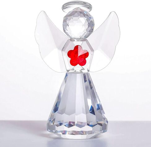 Movdyka Crystal Angel Statues Gifts for Women Glass Guardian Angel Paperweight Angel Figurines Home Angel Decor Art Collectible Angel Figurines Gifts for Mom Grandma in Saudi Arabia