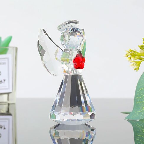 Movdyka Crystal Angel Statues Gifts for Women Glass Guardian Angel Paperweight Angel Figurines Home Angel Decor Art Collectible Angel Figurines Gifts for Mom Grandma in Saudi Arabia