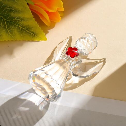 Movdyka Crystal Angel Statues Gifts for Women Glass Guardian Angel Paperweight Angel Figurines Home Angel Decor Art Collectible Angel Figurines Gifts for Mom Grandma in Saudi Arabia