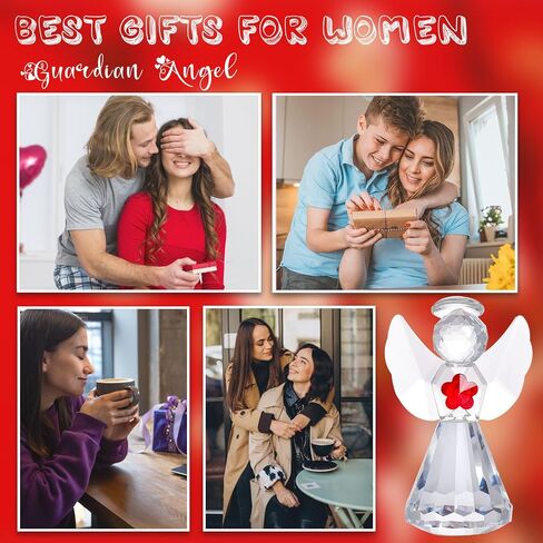 Movdyka Crystal Angel Statues Gifts for Women Glass Guardian Angel Paperweight Angel Figurines Home Angel Decor Art Collectible Angel Figurines Gifts for Mom Grandma in Saudi Arabia