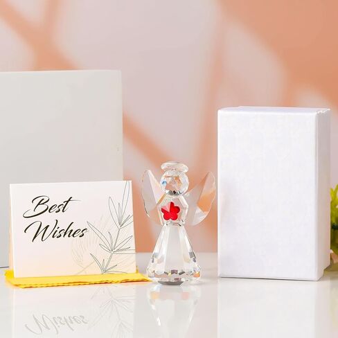 Movdyka Crystal Angel Statues Gifts for Women Glass Guardian Angel Paperweight Angel Figurines Home Angel Decor Art Collectible Angel Figurines Gifts for Mom Grandma in Saudi Arabia