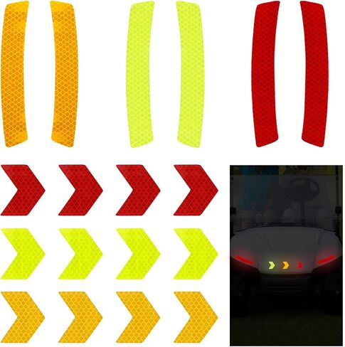 Aster 20Pcs Golf Cart Reflectors Strip, Reflective Car Golf Cart Sticker Decals, Outdoor Waterproof Reflector Tape Sticker, Night Visibility Adhesive Reflector Stickers for Club Car Yamaha EZGO in Saudi Arabia