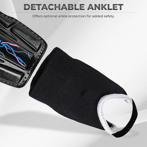 Vizari Zodiac Soccer Shin Guards | Lightweight & Durable PP Shell | Detachable Ankle Protection | Youth Soccer Shin Guards | Soccer Equipments in Saudi Arabia