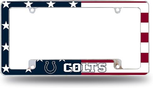 Rico Industries NFL Football Pittsburgh Steelers Patriotic 12" x 6" Chrome All Over Automotive License Plate Frame for Car/Truck/SUV in Saudi Arabia