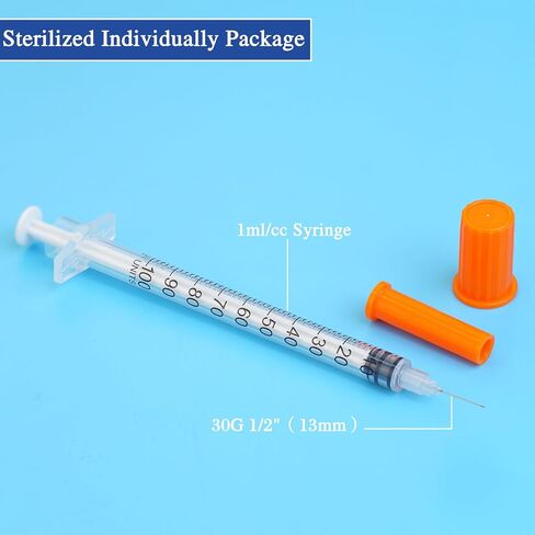 0.5ml with 31 Gauge 0.5cc 1/2-Inch (13mm), Individually Wrapped, Box of 100 in Saudi Arabia