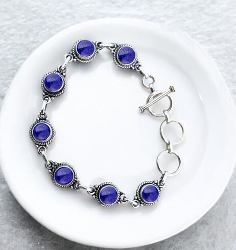 925 Silver Overlay Bracelet Natural 7MM Round Gemstone Adjustable Link Bracelet For Women's Jewelry Gift Item By Samadorne (moonstone) in Saudi Arabia