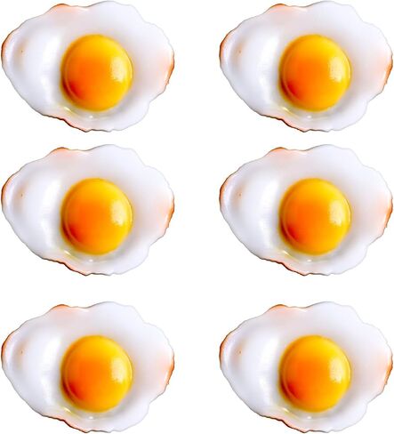 Framendino, 2 Pack Artificial Fried Egg Realistic Egg Props Model for Home Kitchen Display Decoration in Saudi Arabia