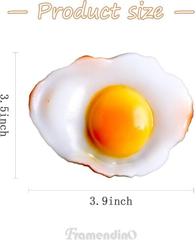 Framendino, 2 Pack Artificial Fried Egg Realistic Egg Props Model for Home Kitchen Display Decoration in Saudi Arabia