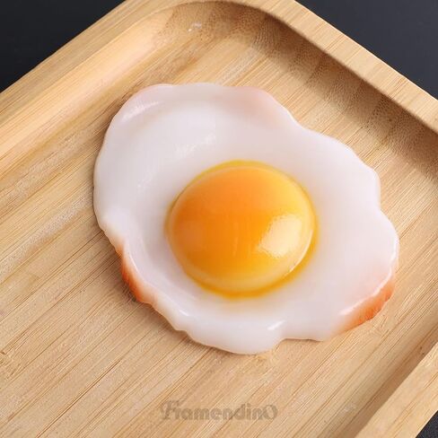 Framendino, 2 Pack Artificial Fried Egg Realistic Egg Props Model for Home Kitchen Display Decoration in Saudi Arabia