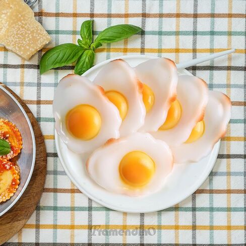 Framendino, 2 Pack Artificial Fried Egg Realistic Egg Props Model for Home Kitchen Display Decoration in Saudi Arabia