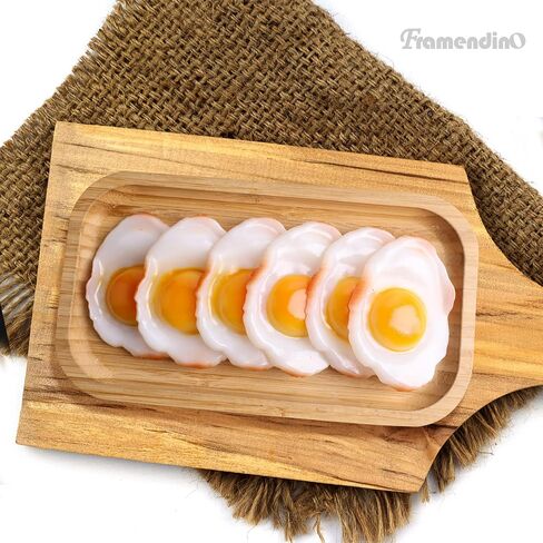 Framendino, 2 Pack Artificial Fried Egg Realistic Egg Props Model for Home Kitchen Display Decoration in Saudi Arabia