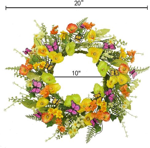 Artificial Fall Wreath for Front Door Autumn Door Wreath with Colorful Fall Oak Leaves,Orange Berries,dry vine branches for Front Door Indoor Outdoor Wall Porch Farmhouse Garden Home Decoration in Saudi Arabia