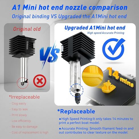 3D Printer Bambu Lab Hotend a1 Mini Hotend 0.2mm Hardened Steel Nozzle Extrusion Head Removable high end Brass 0.4mm+ 0.6mm Nozzle with Silicone Socks for Bambu Labs 3D Printer in Saudi Arabia