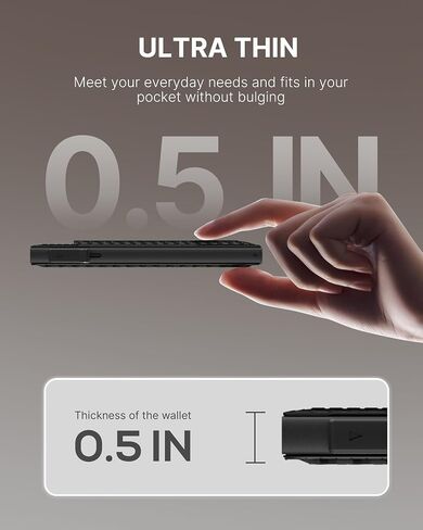 Mens Wallet Card Holder: Smart Pop-Up Aluminum Case, Genuine Leather, RFID Blocking, Slim & Minimalist Design for Front Pocket Use, Holds 8-10 Cards, with ID Window & Cash Pocket (Carbon Fiber) in Saudi Arabia