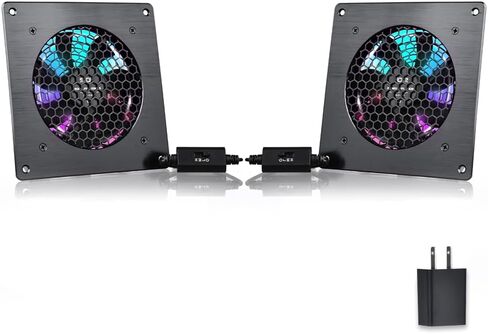 USB RGB cabinet 120MM fan Quiet Cooling RGB Fan System 6" with Speed Control, for Home Theater AV Cabinets in Saudi Arabia