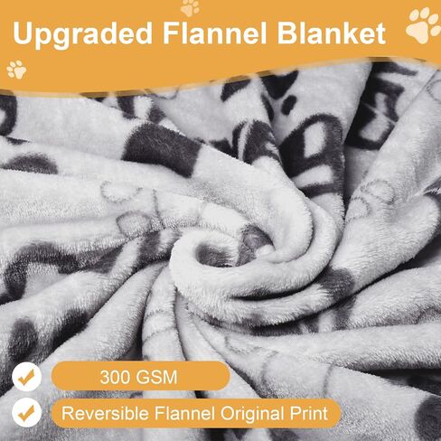Dog Blanket, Dog Blankets for Large Dogs, 3 Pack Dog Cat Flannel Blankets Washable, Soft Pet Mat Throw Cover for Kennel Crate Bed, Cute Paw Pattern, Pet Blanket,Grey/White/Brown 41" x 31" in Saudi Arabia