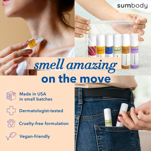 Perfume Oil, Natural Organic Botanical, 100% Pure Therapeutic Grade Essential Oil Blend Rollfor Skin Roll-On -100% Pure, Natural, Prediluted. Gifts for Her/Women by Sumbody in Kuwait