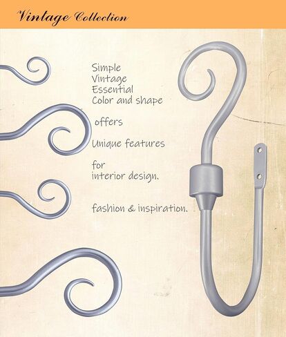 CasaARNO Curtain Holdbacks Scroll Hooks Metal Curtain Swag Hooks Heavy Duty Window Drapery Tiebacks, Set of 2, Black in Kuwait