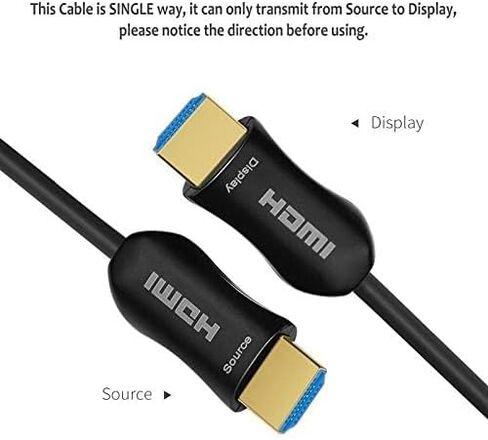 كابل الألياف الضوئية HDMI 500 قدم (150 متر) - ARC HDMI2.0 18Gpbs 4k@60 4:4:4 - سلك مجدول PET وموصل مطلي بالذهب يدعم 4K، UHD 2160p، HD 1080p، 3D، Xbox 360، PS4، الكمبيوتر in Saudi Arabia