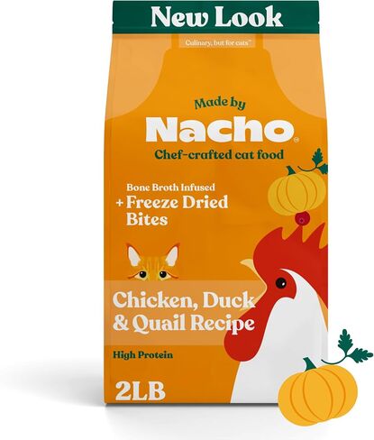 Made by Nacho Premium Dry Cat Food High Protein Kibble with Freeze Dried Pieces for Enhanced Nutrition and Flavor 10lb Bag (Sustainably-Caught Salmon, Whitefish & Pumpkin), Limited Ingredients in Saudi Arabia