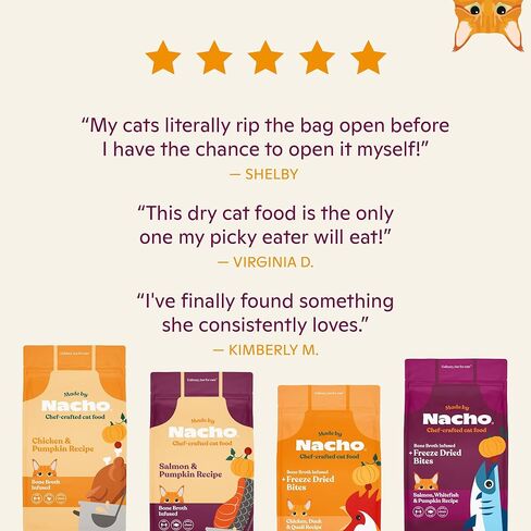 Made by Nacho Premium Dry Cat Food High Protein Kibble with Freeze Dried Pieces for Enhanced Nutrition and Flavor 10lb Bag (Sustainably-Caught Salmon, Whitefish & Pumpkin), Limited Ingredients in Saudi Arabia