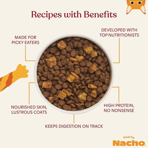 Made by Nacho Premium Dry Cat Food High Protein Kibble with Freeze Dried Pieces for Enhanced Nutrition and Flavor 10lb Bag (Sustainably-Caught Salmon, Whitefish & Pumpkin), Limited Ingredients in Saudi Arabia
