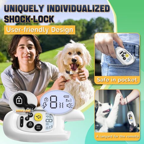 Dog Shock Collar with Remote - [2024 Newly Upgraded] Dog Training Collar for Small Medium Large Dogs, Rechargeable E Collar for Dogs Training, IPX7 Waterproof Electric Collar with Unique Shock-Lock in Saudi Arabia