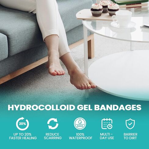 Blister Bandages Blister Pads - 28 ct Blister Cushions - Water Resistant Hydrocolloid Bandages for Foot, Toe, Heel - Gel Blister Bandages for Prevention & Recovery, Variety Pack in Kuwait