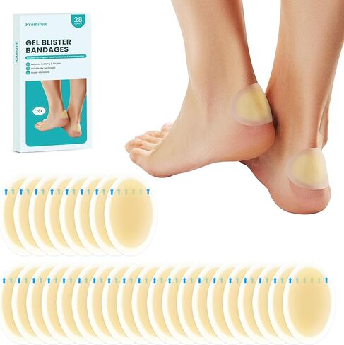 Blister Bandages Blister Pads - 28 ct Blister Cushions - Water Resistant Hydrocolloid Bandages for Foot, Toe, Heel - Gel Blister Bandages for Prevention & Recovery, Variety Pack in Kuwait