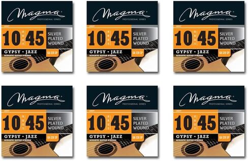 Magma Light Acoustic Guitar Strings - 1 Set of 10-48 Gauge Silver Plated Gypsy Jazz 1 Round Wound Acoustic Guitar String Set (.010" - .048") - GA120SP in Saudi Arabia