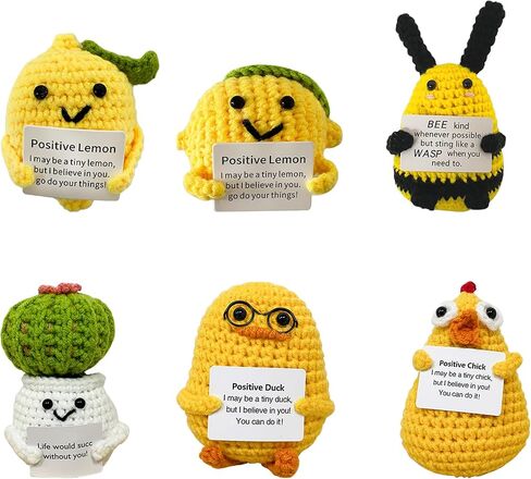 12pcs Positive Potato Crochet Doll,Fun Positive Crochet Doll with Positive Energy Card,Christmas for Friends, Family Fine Apple Crochet Emotional Support,Positive Pickle Crochet in Saudi Arabia
