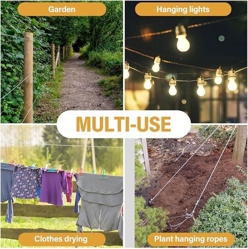 3/16 Wire Rope Kit,150ft Vinyl Coated Galvanise Steel Cable 1/8 Thru 3/16 inch,Turnbuckles for Cables Wire 3/16, Wire Rope Clamp for Clothes line Kit,Outdoor Lights Hanging Kit,Garden Wire in Saudi Arabia