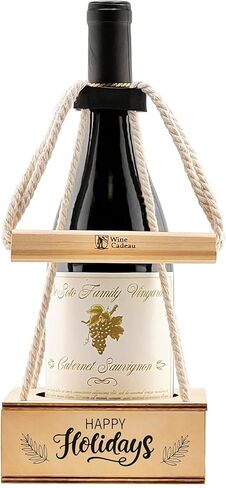 Personalized Wine Gift Box with Thank You Engraving - Perfect for Showing Appreciation and Gratitude, Ideal for Corporate Gifts and Special Occasions - Rope Design in Saudi Arabia