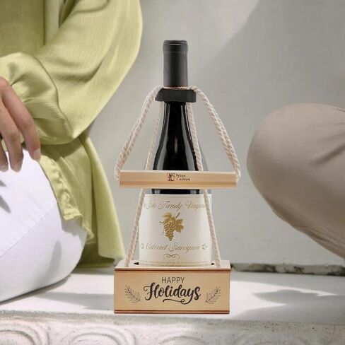 Personalized Wine Gift Box with Thank You Engraving - Perfect for Showing Appreciation and Gratitude, Ideal for Corporate Gifts and Special Occasions - Rope Design in Saudi Arabia