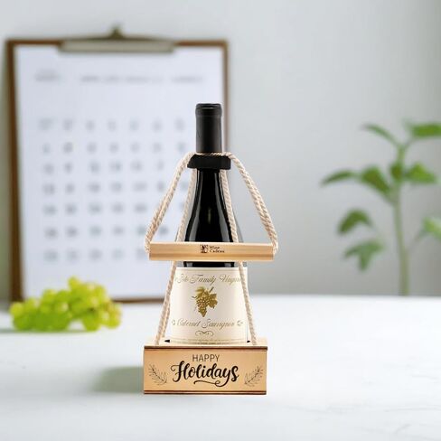 Personalized Wine Gift Box with Thank You Engraving - Perfect for Showing Appreciation and Gratitude, Ideal for Corporate Gifts and Special Occasions - Rope Design in Saudi Arabia